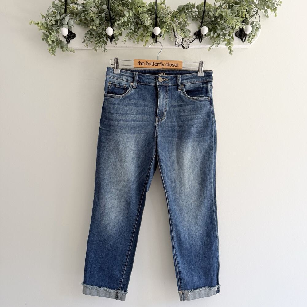 kut from the kloth High-Rise Crop Straight Leg Jeans Size 8 KG